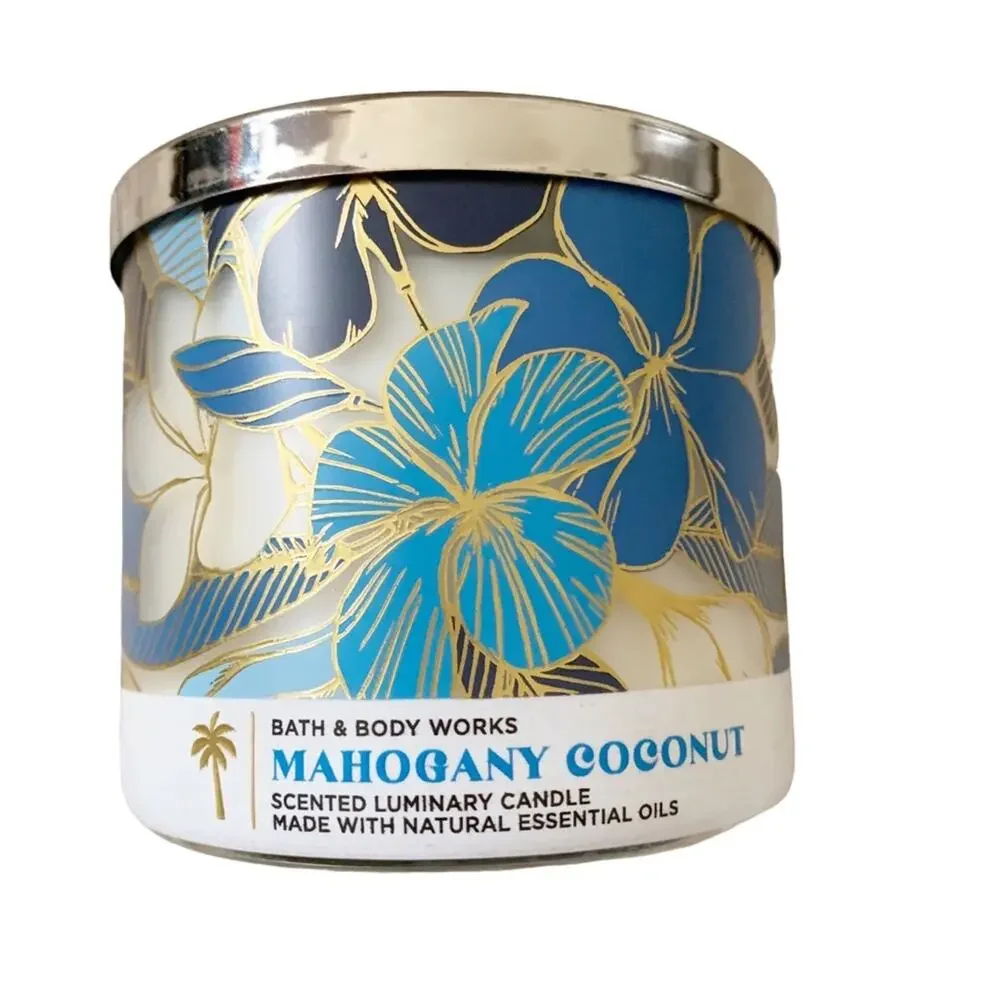 Bath & Body Works Mahogany Coconut 3 Wick Candle New Tik Tok Popular